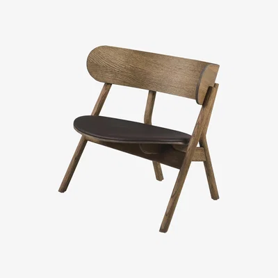 Nordic Nest Northern Oaki lounge chair leather seat Smoked oak