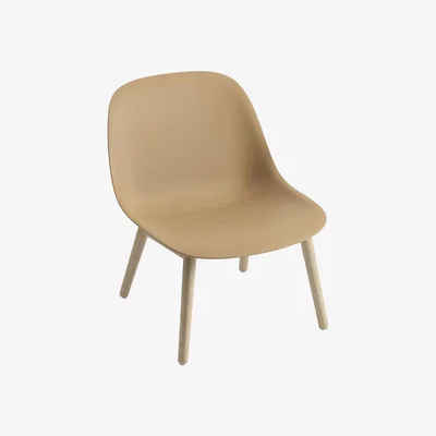 Nordic Nest Muuto Fiber lounge chair wood base Ochre oak legs