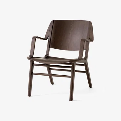 Nordic Nest &Tradition AX HM11 lounge chair with armrests Walnut-oak