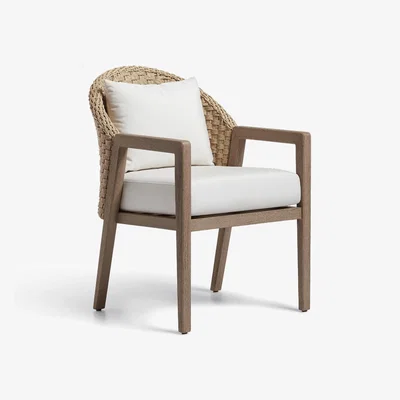 OKA OKA, Shorwell Garden Dining Chair Natural Teak, Garden Seating, Teak