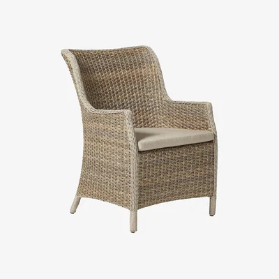 OKA OKA, Braunton Dining Chair - Bark, Garden Seating, All Weather Rattan