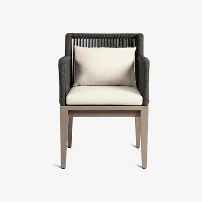 OKA OKA, Whittaker Dining Chair - Dark Cocoa, Garden Seating, Aluminium/Plastic/Wood