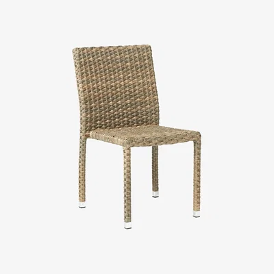 OKA OKA, Set of Four Martham Stacking Chairs - Bark, Garden Seating, All Weather Rattan, Plain