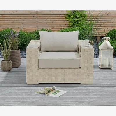 Oak&More Ex-display Cardinal Ivory and Cream Rattan Wicker Garden Chair