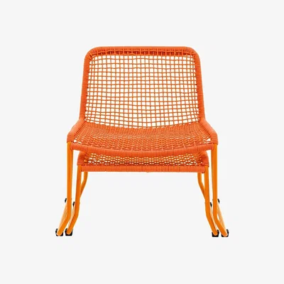 Olivia's Gallery Interiors Outdoor Sosana Lounge Chair with Footstool in Orange