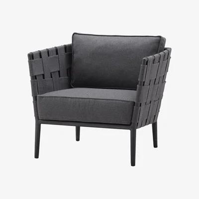 Olivia's Cane-line Conic Grey Lounge Outdoor Chair