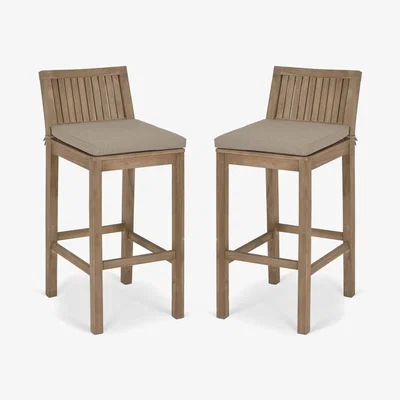 Olivia's Garden Trading Set of 2 Porthallow Bar Stool Natural