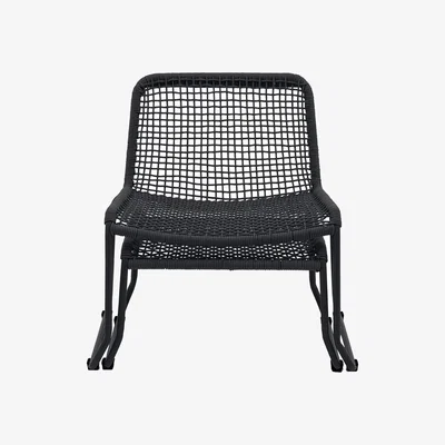 Olivia's Gallery Interiors Outdoor Sosana Lounge Chair with Footstool in Black