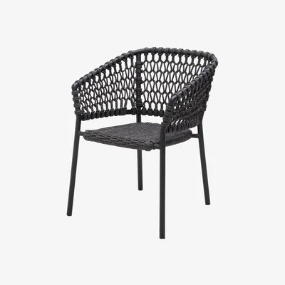 Olivia's Cane-line Ocean Stackable Dark Grey Outdoor Armchair