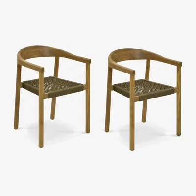Olivia's Garden Trading Set of 2 Harford Dining Chairs Olive Green