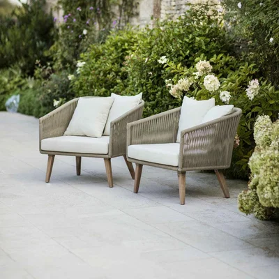 Olivia's Garden Trading Colwell Outdoor Armchair Oak Wash Oiled Finish