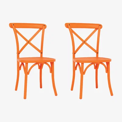 Out & Out Original Vintage - Mesh Garden Chair - Orange - Set of 2