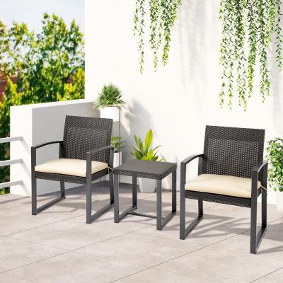 The Range Outdoor PP Rattan Style Garden Bistro Set - Brown