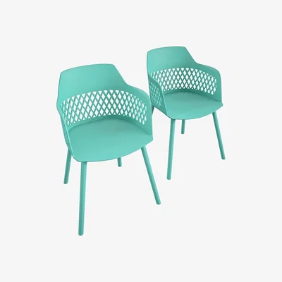 The Range Caden Geo Chairs 2PK - Surf Blue