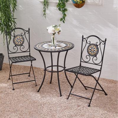 The Range Central Star Pattern Foldable Ceramic Backrest Chair - Black