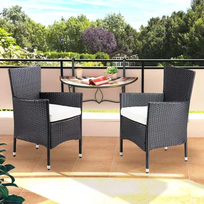 The Range Rattan Garden Chairs Set Of 2 - Black