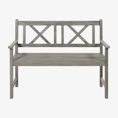 The Range 2 Seater Natural Wood Bench  - Grey