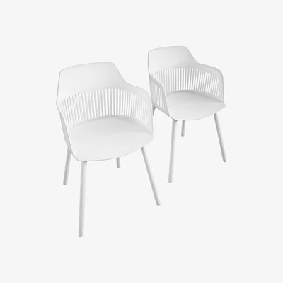 The Range CL Camelo Resin Chairs 2PK - White