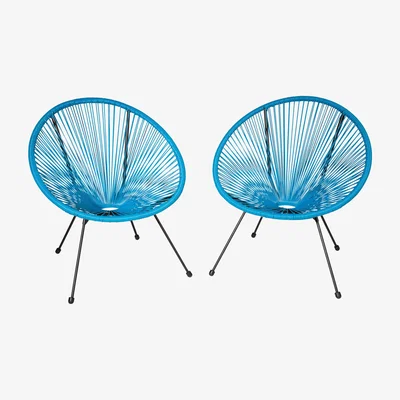 The Range Set Of 2 Retro Design Garden Chairs - Blue