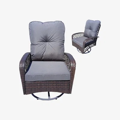 The Range Patio Rattan 360 Swivel Rocker - Grey