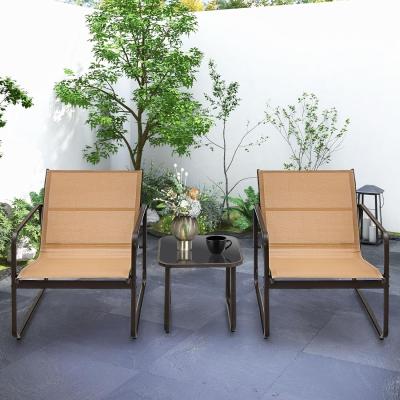 The Range 3 Piece Table and Chair Set - Brown