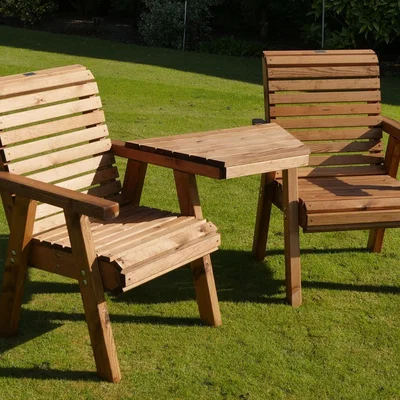 The Range Garden Magic Wooden Loveseat - Yellow / Angled