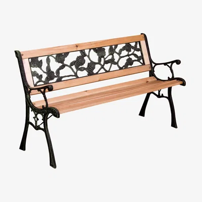 The Range Solid Pine Garden Bench - Rose Style