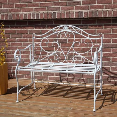 The Range BIRCHTREE 2 Seater Metal Garden Bench  - White