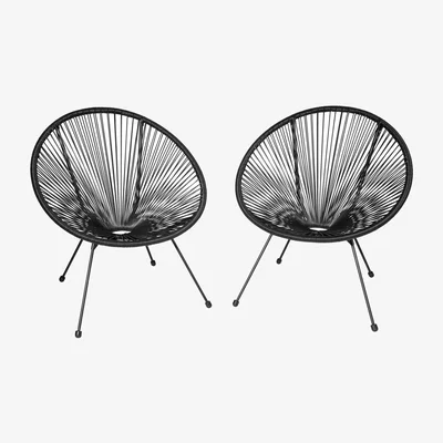 The Range Set Of 2 Retro Design Garden Chairs - Black