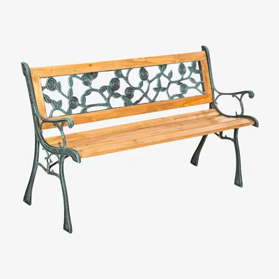 The Range Garden Bench Marina, 2-Seater In Wood And Cast Iron - Brown