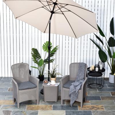 The Range Rattan Effect Bistro Set - Grey