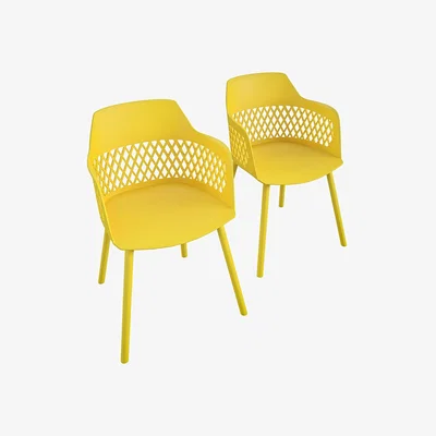 The Range Caden Geo Chairs 2PK - Yellow