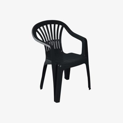 The Range Stackable Clam Style Back Plastic Garden Chairs - Black