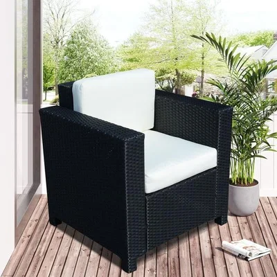 The Range 1 Seater Rattan Sofa - Black