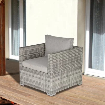 The Range Outdoor Single Wicker Furniture Sofa Chair - Grey