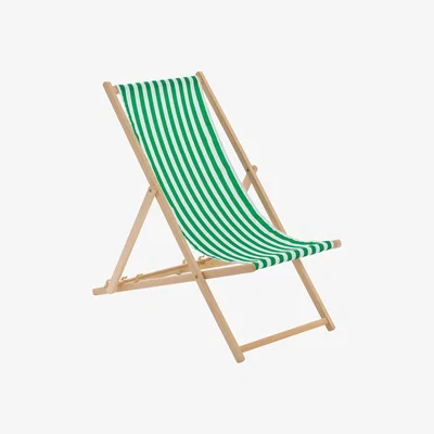 The Range Wooden Folding Garden Sun Lounger Deck Chair x1 - Green