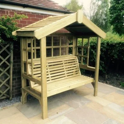 The Range Cottage Arbour Trellis 3 Seater - Redwood