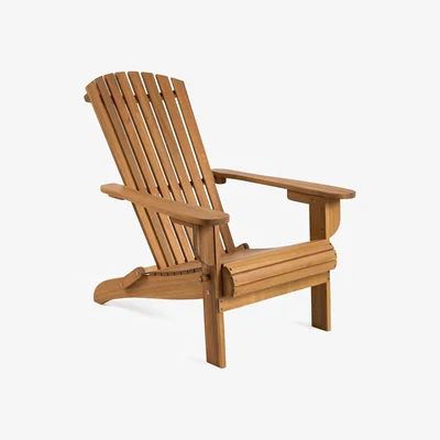 The Range Folding Adirondack Garden Chair with Oiled Finish - Natural
