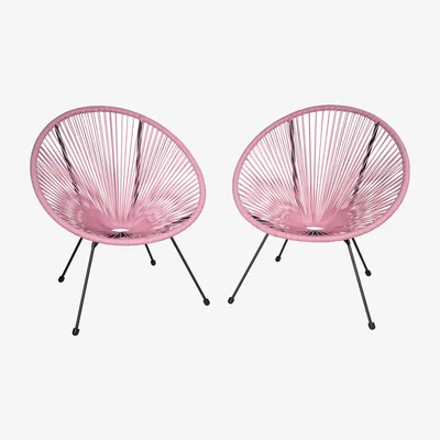 The Range Set Of 2 Retro Design Garden Chairs - Pink