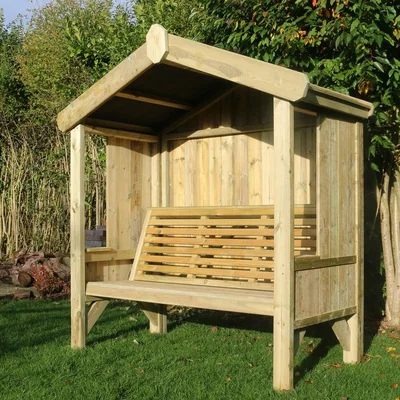 The Range Cottage Arbour Fully Enclosed 3 Seater - Redwood
