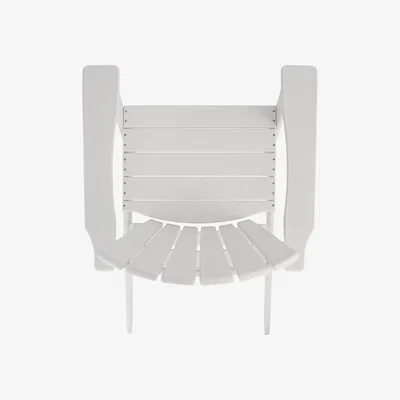 The Range tectake Garden Chair With Footstool In An Adirondack Design - White/White