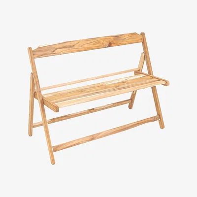 The Range Teak Wood 3 Seater Foldable Bench - Yellow