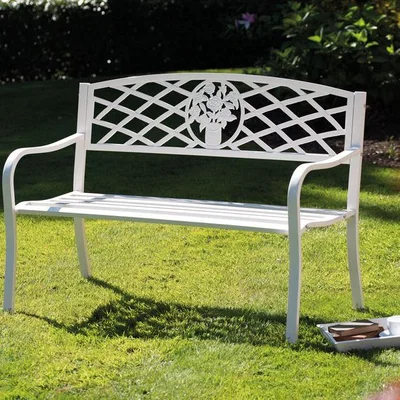 The Range Coalbrookdale garden Bench White - Satin White
