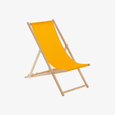 The Range Wooden Folding Garden Sun Lounger Deck Chair x1 - Orange