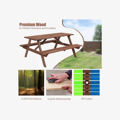 The Range 4 Seat Picnic Table - Brown