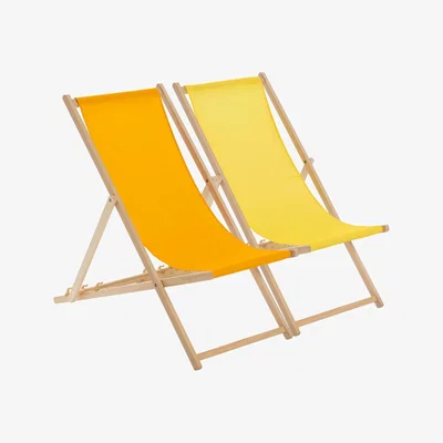 The Range Harbour Housewares Folding Wooden Deck Chairs - 2pc - Multi