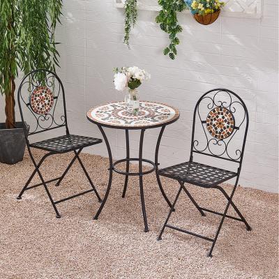 The Range Multicolor Regular Pattern Foldable Ceramic Backrest Chair - Black