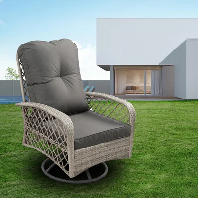 The Range Patio 360 Lounge Rattan Swivel Chair - Grey