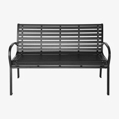 The Range Garden Bench 3-Seater With Steel Frame - Black