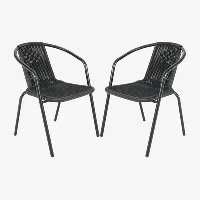 The Range Stacking Garden Chair 2 PCS - Black